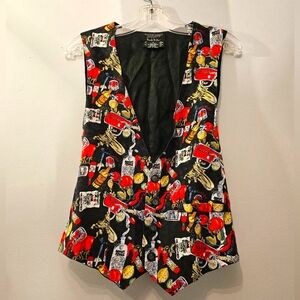 Vintage 1992 Nicole Miller Absolut Vodka Bloody Mary Silk Vest | Size Medium